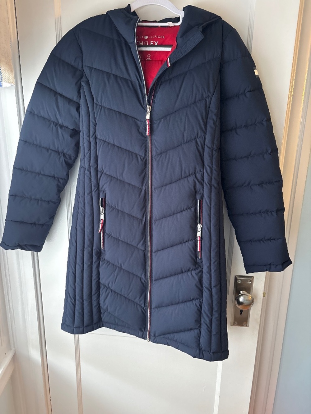 Tommy Hilfiger Hooded Packable Puffer Coat, Navy, Sz XS, NWOT